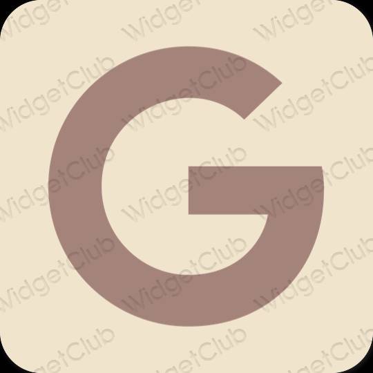Esthétique beige Google icônes d'application