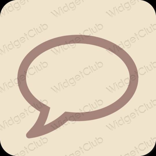 Естетичен бежово Messages икони на приложения