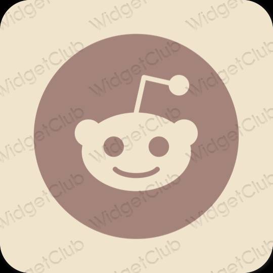 Estetický béžový Reddit ikony aplikací