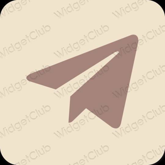 Estético beige Telegram iconos de aplicaciones