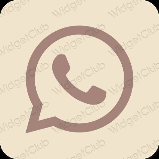 審美的 淺褐色的 WhatsApp 應用程序圖標