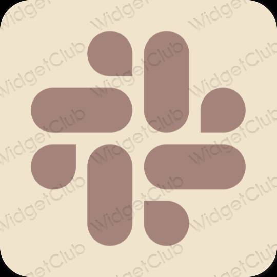 Естетичен бежово Slack икони на приложения