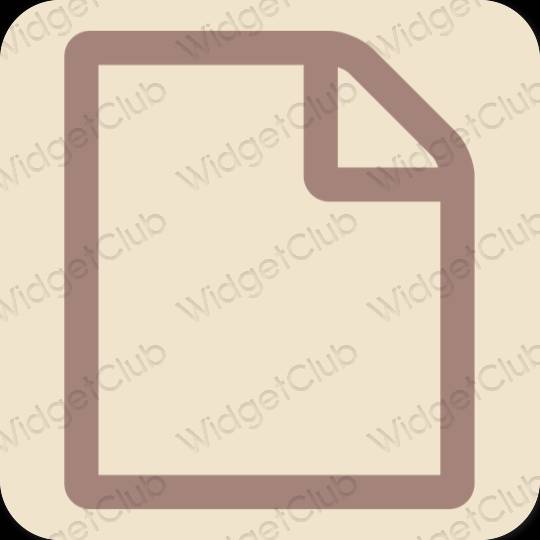 Естетичен бежово Files икони на приложения