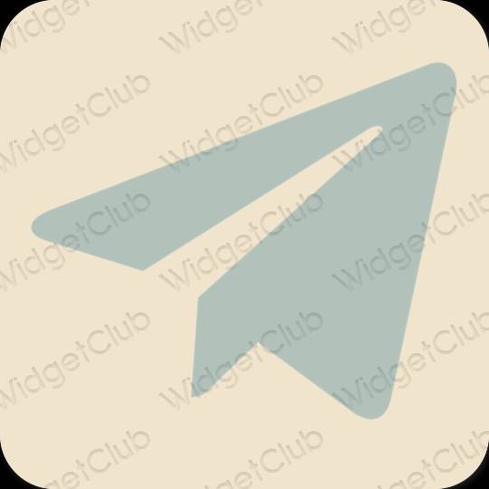 Stijlvol beige Telegram app-pictogrammen