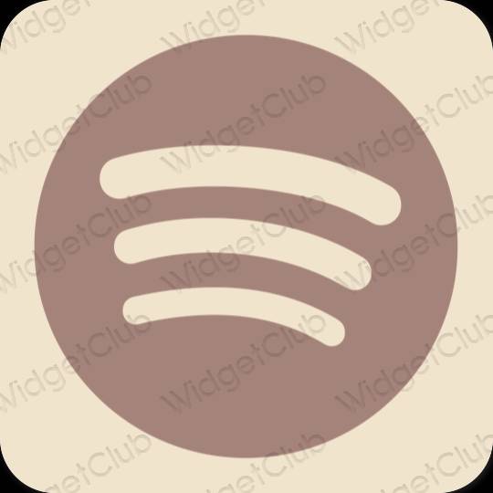 Estetický béžový Spotify ikony aplikací