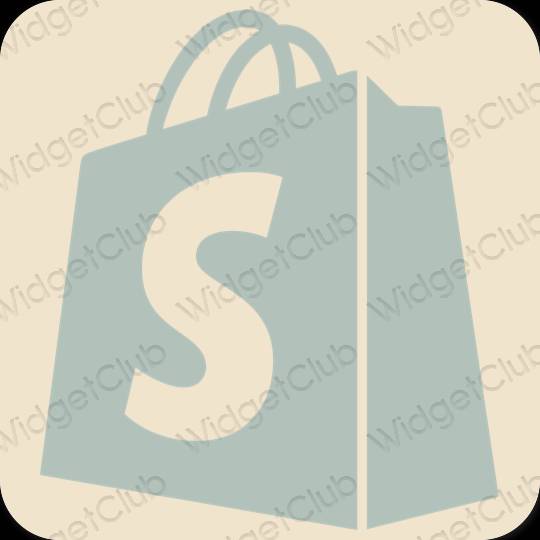 Αισθητικός μπεζ Shopify εικονίδια εφαρμογών