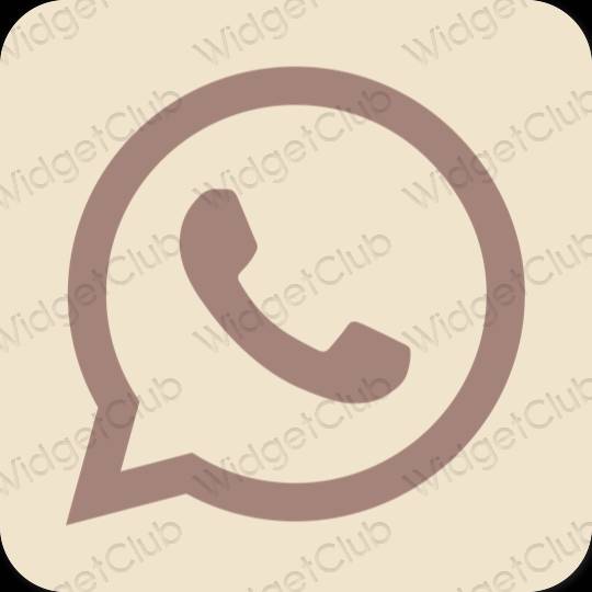 Estetinis smėlio spalvos WhatsApp programėlių piktogramos