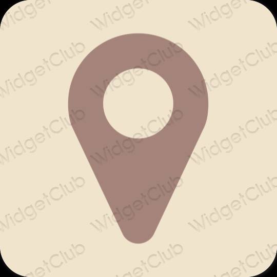 Estetico beige Map icone dell'app