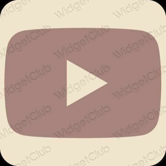 Естетичен кафяво Youtube икони на приложения