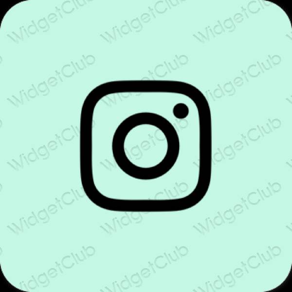Estético azul pastel Instagram iconos de aplicaciones
