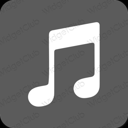Esztétika szürke Apple Music alkalmazás ikonok