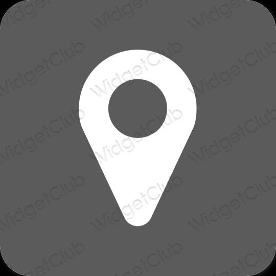 Estetyka szary Google Map ikony aplikacji