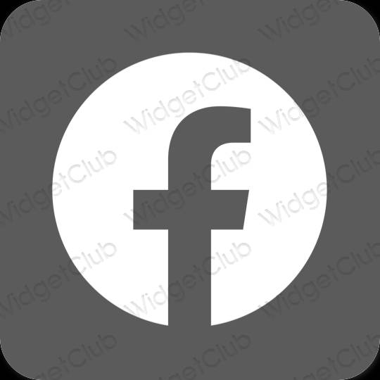 Estético cinzento Facebook ícones de aplicativos