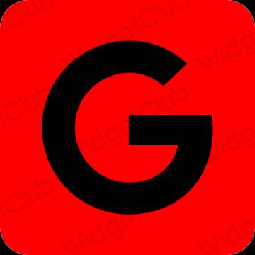 Æstetisk rød Google app ikoner