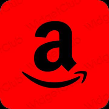 Esztétika piros Amazon alkalmazás ikonok