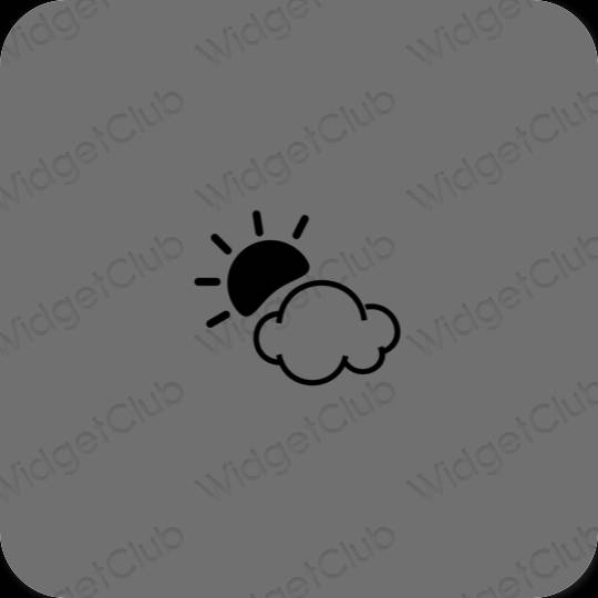 Estetisk grå Weather app ikoner