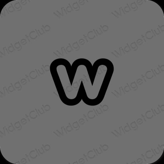 Estetický šedá Weebly ikony aplikací