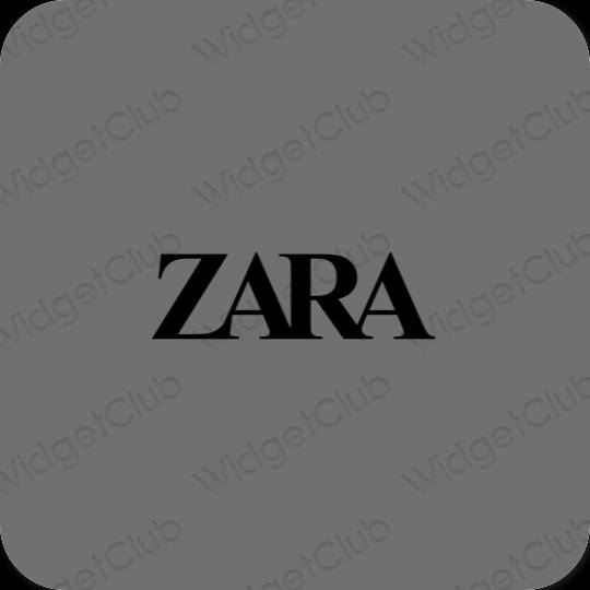 Esthétique grise ZARA icônes d'application