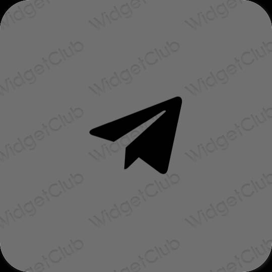 Estetický šedá Telegram ikony aplikací