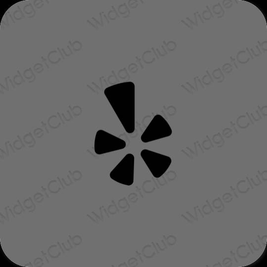 Estético gris Yelp iconos de aplicaciones