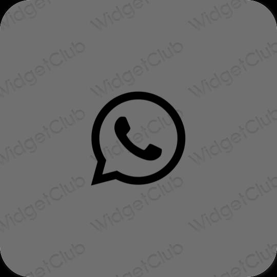 Estetisk grå WhatsApp app ikoner