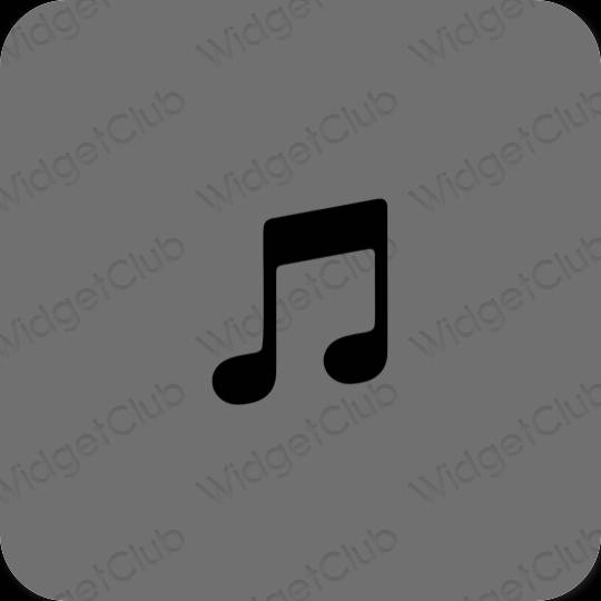 Esztétika szürke Music alkalmazás ikonok