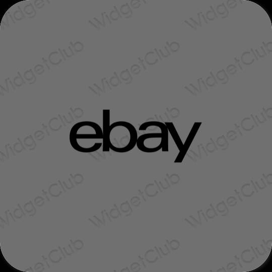 Estético gris eBay iconos de aplicaciones