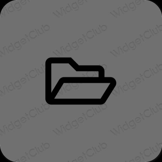 Estético gris Files iconos de aplicaciones