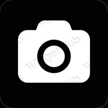 Stijlvol zwart Camera app-pictogrammen