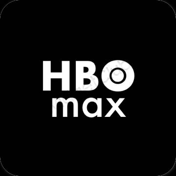 Esthétique noir HBO MAX icônes d'application