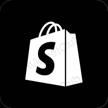 Stijlvol zwart Shopify app-pictogrammen