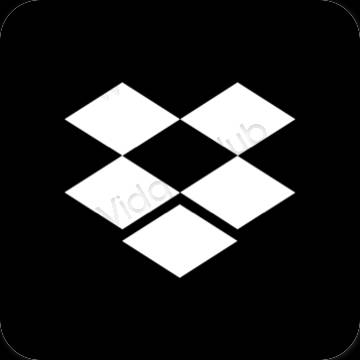 Estetski crno Dropbox ikone aplikacija