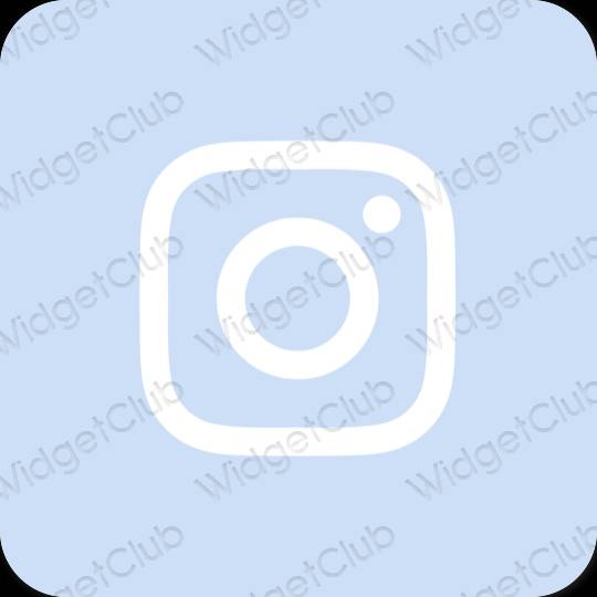 Естетичний пастельний синій Instagram значки програм