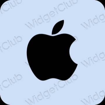 زیبایی شناسی آبی پاستلی Apple Store آیکون های برنامه