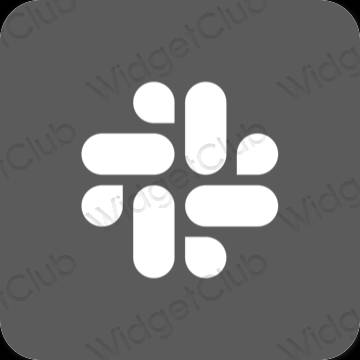 Estético cinzento Slack ícones de aplicativos