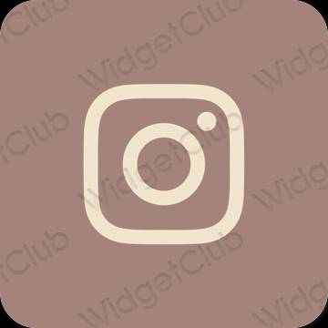 Estetsko rjav Instagram ikone aplikacij
