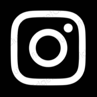 黒 Instagram おしゃれアイコン画像素材