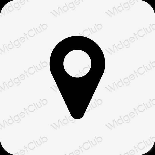 Estetsko siva Google Map ikone aplikacij