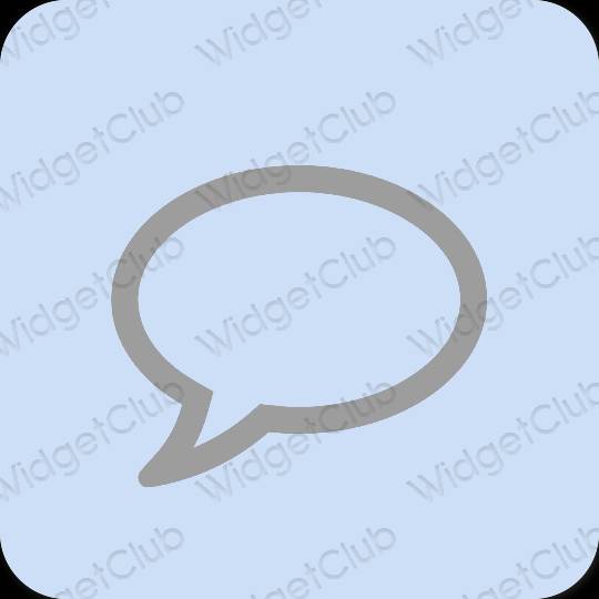 Æstetisk pastel blå Messages app ikoner