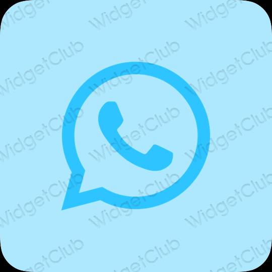Estetický pastelově modrá WhatsApp ikony aplikací