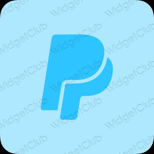 Estetyka pastelowy niebieski Paypal ikony aplikacji