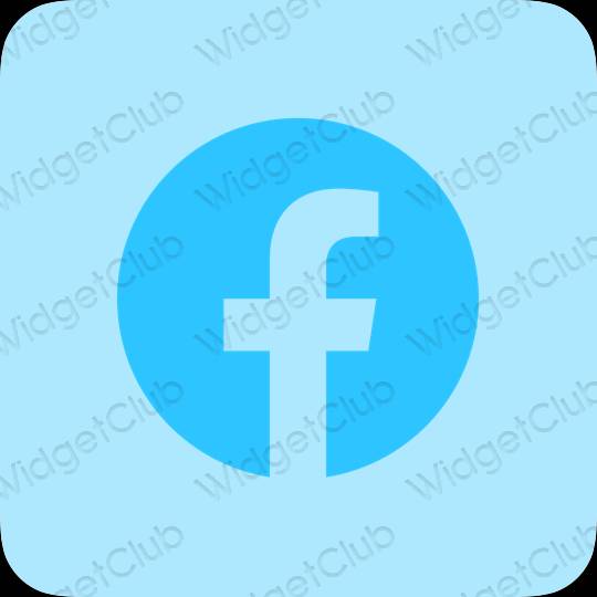 Estetisk pastellblå Facebook app ikoner