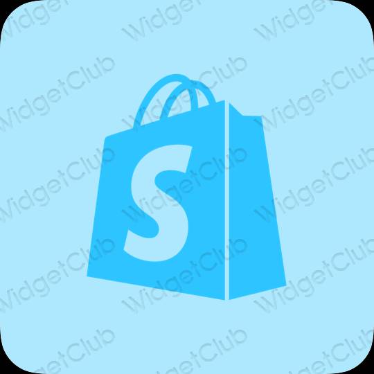 Estetik pastel mavi Shopify uygulama simgeleri