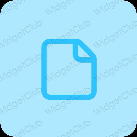زیبایی شناسی آبی پاستلی Files آیکون های برنامه