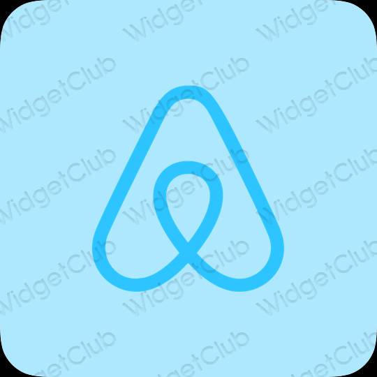 Естетичен пастелно синьо Airbnb икони на приложения