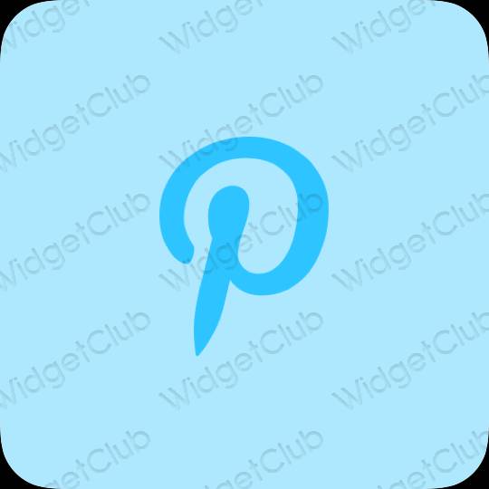審美的 淡藍色 Pinterest 應用程序圖標