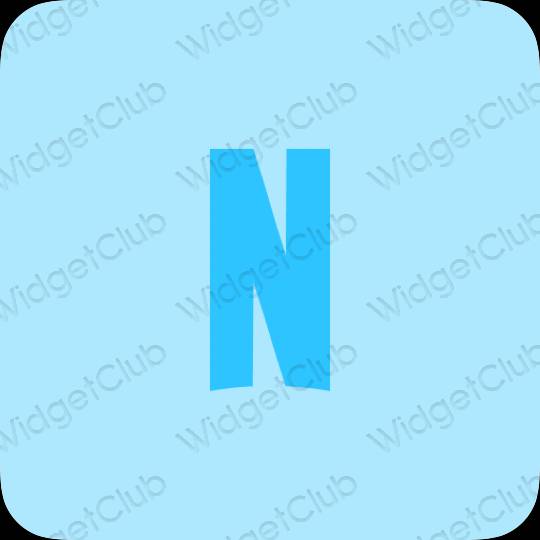 審美的 淡藍色 Netflix 應用程序圖標