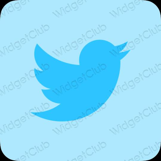 Thẩm mỹ màu xanh pastel Twitter biểu tượng ứng dụng