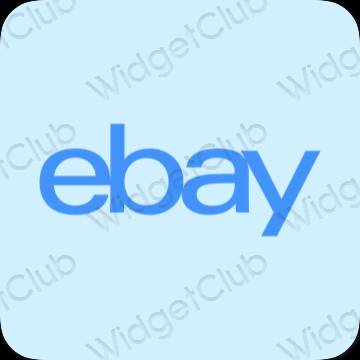 Estetsko pastelno modra eBay ikone aplikacij