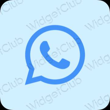 Estetinis pastelinė mėlyna WhatsApp programėlių piktogramos